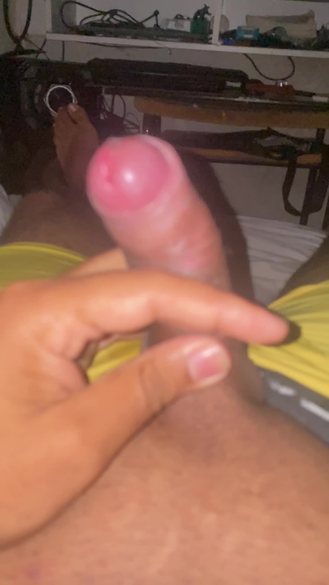 Masturbação, pênis em close, excitação intensa