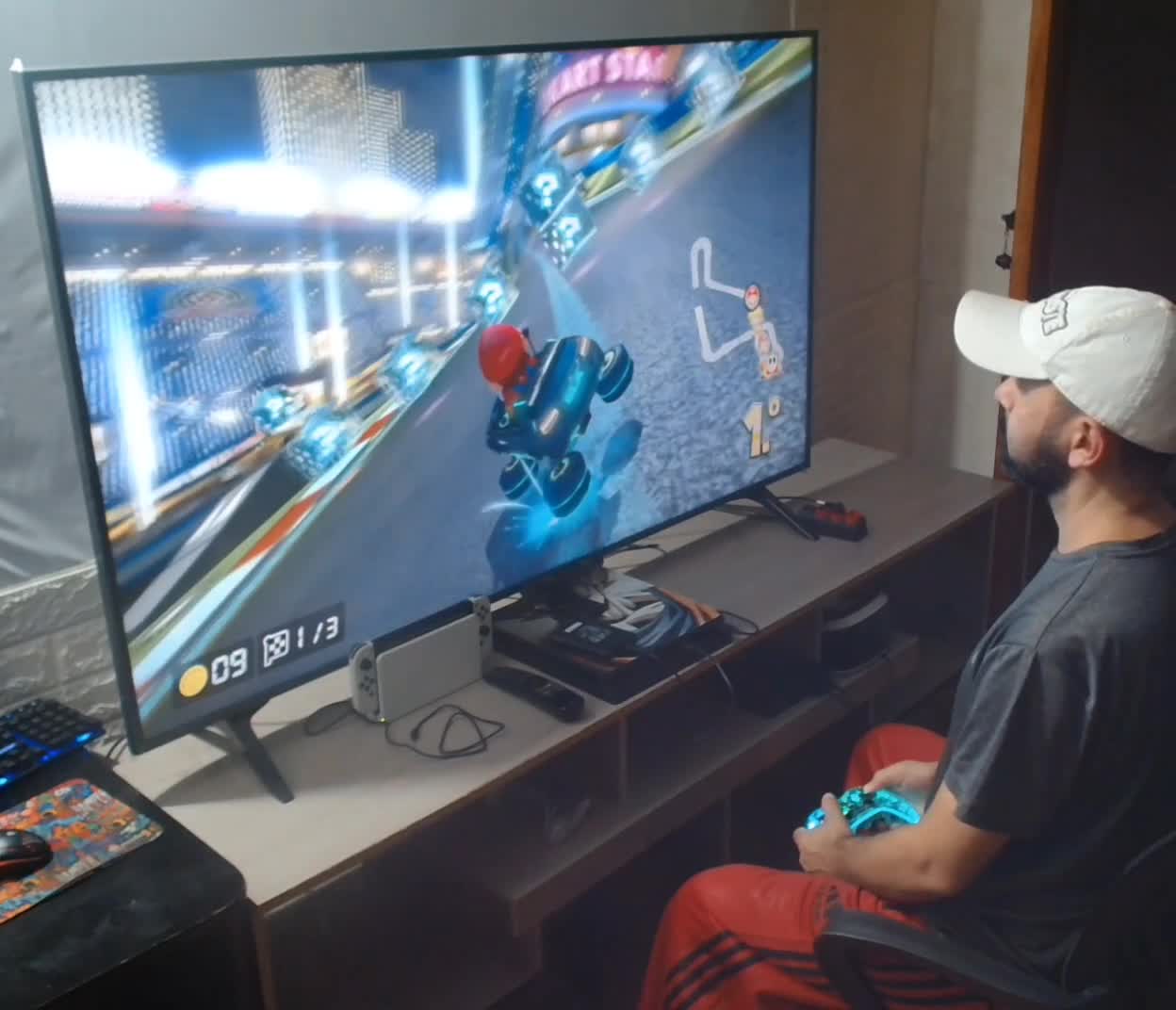 Gameplay intenso de Mario Kart com Marcosplus034o26