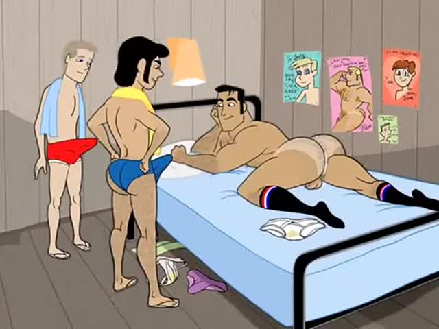 Animação erótica gay com fetiches anal, masturbação e orgia