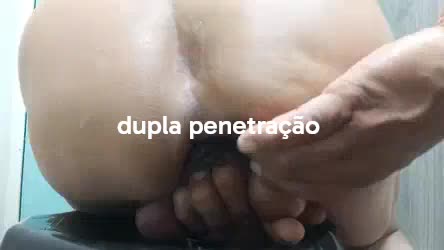 Dupla penetração anal com abóbora e pau